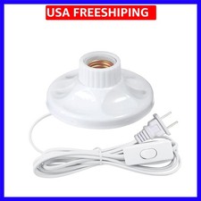 Light Socket with Cord Light Bulb Base E26/E27 Lamp Base Desktop 15ft Screw S...