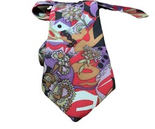 Vintage Strathmore Silk Tie Necktie Pink Purple Abstract Floral USA 3.5  W