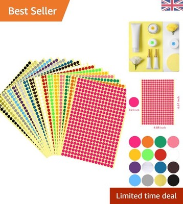 Farbcodierung Punkt Aufkleber - 6528 Packung mit 16 Neon Etiketten für einfache Organisation