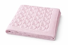 Pink 100% organic cotton  cellular baby  blanket new in gift box