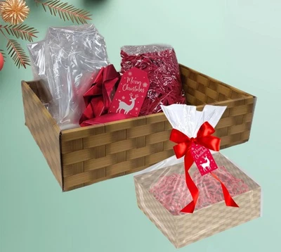 TALLON Large Christmas Hamper Basket Kit Make Your Own Gift Hamper Food Beauty 37cm