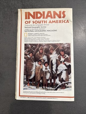 National Geographic Indians of South America 1982 map Poster 