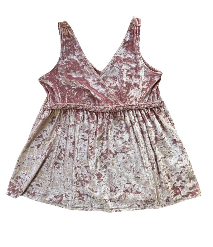 TORRID Pink Crushed VELVET Surplice V Neck BABYDOLL Top Womens 00 STRETCH sexy 