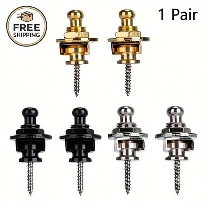 2PCS Guitar Strap Locks Metal Security Fastener Quick Release Bass Button Pair