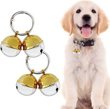 Extra Loud Cat Dog Collar Bell, Durable Brass Charms, 2 Pack Gold Silver