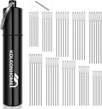 KOLEONHOME 60 Pcs Large Eye Sewing Needles, 5 Sizes Embroidery black