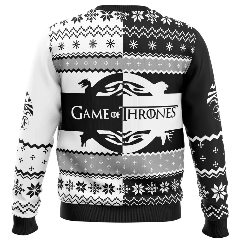Game of Thrones House Black and White Christmas Ugly Sweater
