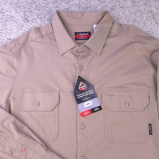 Bulwark FR Shirt Mens Large Reg Flex Knit Button Down STG4 Long Sleeve CAT2 NWT