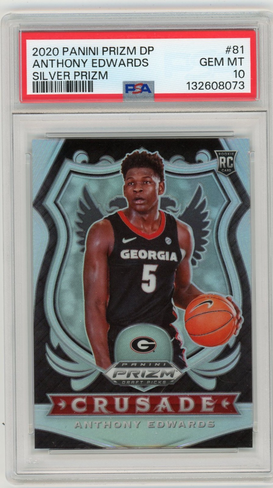 2020 Panini Prizm DP Anthony Edwards Silver Prizm PSA 10 GEM MINT # 81 RC Rookie