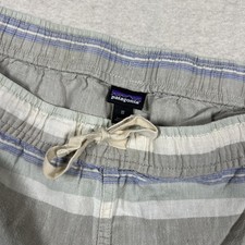 Patagonia Shorts Womens Medium Gray Stripe Island Hemp Baggies Casual 57030