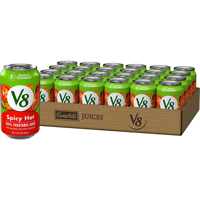 V8 Spicy Hot 100% Vegetable Juice, 11.5 Fl Oz Pack of 24