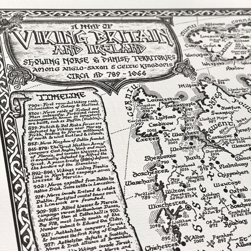 Viking Britain Map - Fine Art by Manuscript Maps - Picture 11 of 16