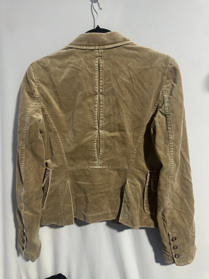 Новый Pinko бежевый коричневый бархат Blazer куртка - размер 10 - Изображение 2 из 4
