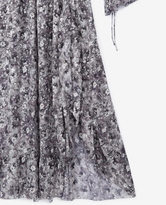 kooples silver dress The Kooples Metallic Shimmer Maxi Dress Small