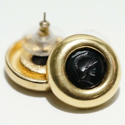 Joseph Esposito Ashley Classics - Julius Caesar Gold Tone Post Earrings  VINTAGE
