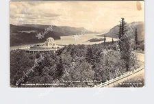 RPPC Real Photo Postcard OR Oregon Columbia River Highway Vista House Crown Poin
