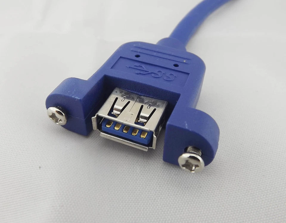 10x USB 3.0 A Extension Male To Female Molded Panel Mount Screw Port Cable 60cm - Image 3 of 4