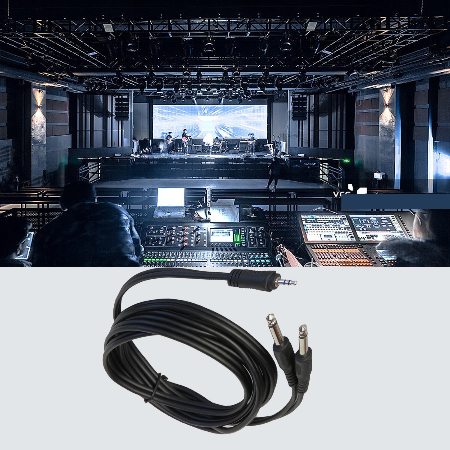 3.5mm Male Stereo Audio Cable to Dual 1/4 Inch Male Mono DJ Mixer Cable Cord 8ft