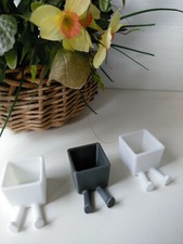 3pcs Set Mini Succulent Planters Pot Flower Window Decor, Made in USA 3D Printed