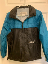 Columbia Sportswear Hood Jacket Windbreaker Shell, Small, Teal/Black 7 Pockets 