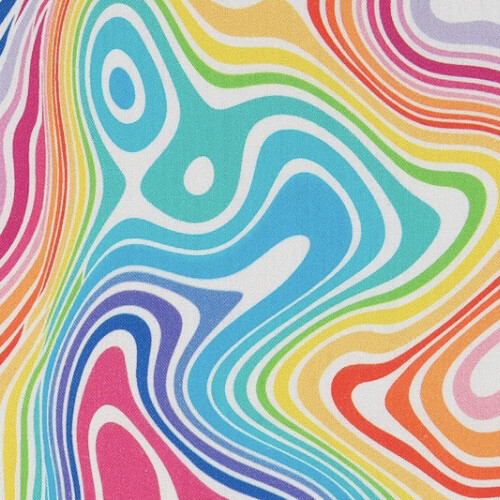FAT QUARTER PSYCHEDELIC 1970s MOD FABRIC HIP MASK COLORFUL 18X22 100%COTTON - Picture 2 of 9