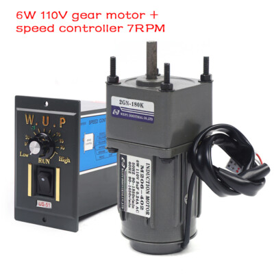 AC 110V Gear Motor Electric Motor Variable Speed Controller 180K 7.5RPM 6W Heavy