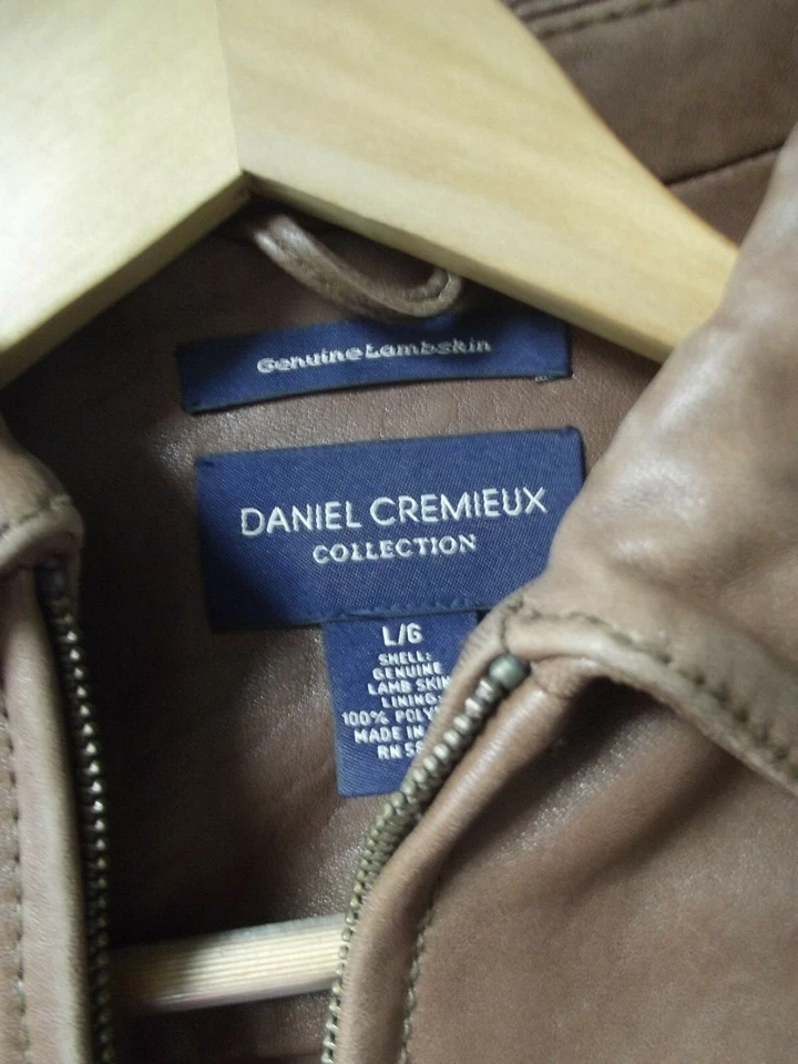 Men's DANIEL CREMIEUX COLLECTION GENUINE LAMBSKIN LEATHER JACKET Brown Sz L - Image 2 of 4