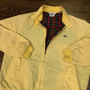 Vintage 80's IZOD LACOSTE Yellow Jacket w/ Plaid Lining Large | eBay