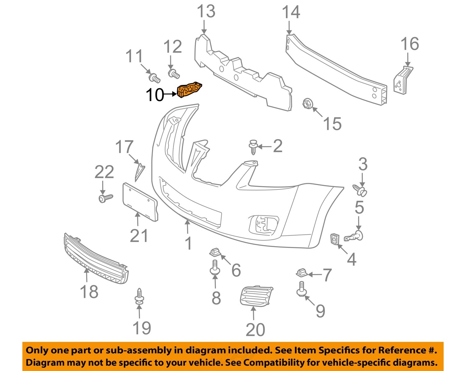 Pontiac GM OEM 09 10 Vibe Front Bumper Grille Side Support Left Pontiac gm oem 09 10 vibe front bumper grille side support left