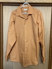 VanHeusen Size 17 34/35 Regular Fit Long Sleeve Pumpkin Wrinkle Free