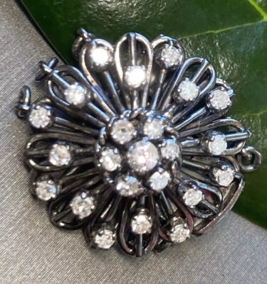 Vintage Diamond Clasp Estate Fine Jewelry Pre-Owned 14K Black