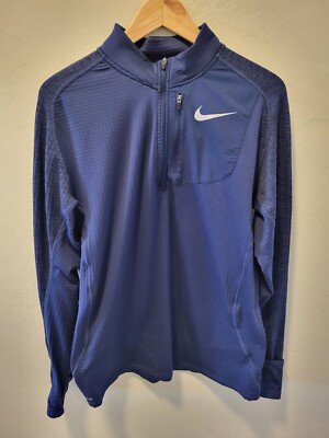 NIKE DRI-FIT~ 1/4 Zipper Long Sleeve Running Shirt ~ RN#56323 Size