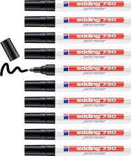 Image of Edding 750 paint marker - black - 10 pack - round tip 2-4 mm - FREE UK DELIVERY