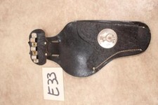 E33 VINTAGE LEATHER SILVER BUCK TOY GUN HOLSTER