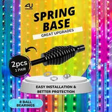 2PC ATV UTV Universal Fit Barrel Spring Mounting Base Heavy Duty for Whip Lights