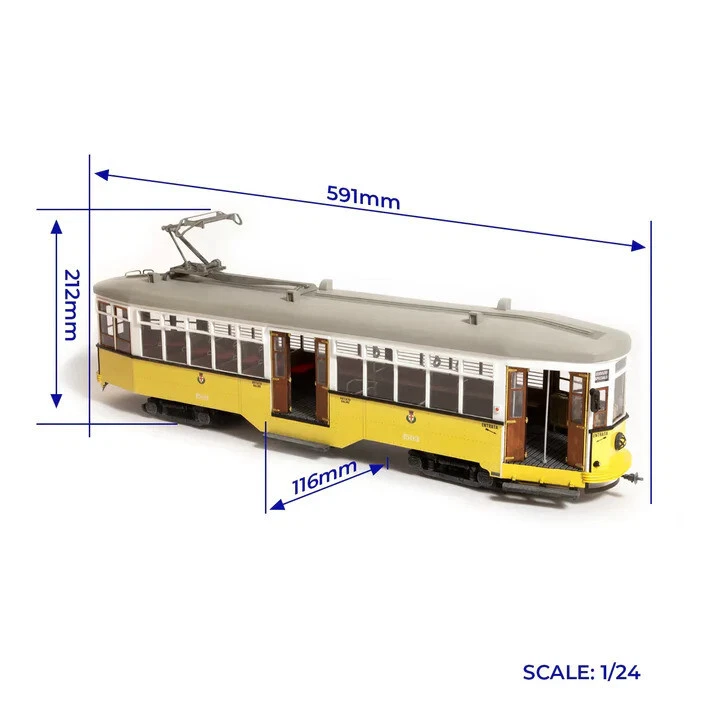 Tram Milano 1503,kit da montare in legno e metallo, Scala 1:24, codice 53013 - Immagine 4 di 4