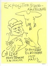 "ESPOSIZIONE, PARIGI 1951" DI PABLO PICASSO, INCISIONE DEL POSTER 1964 (4C-20)