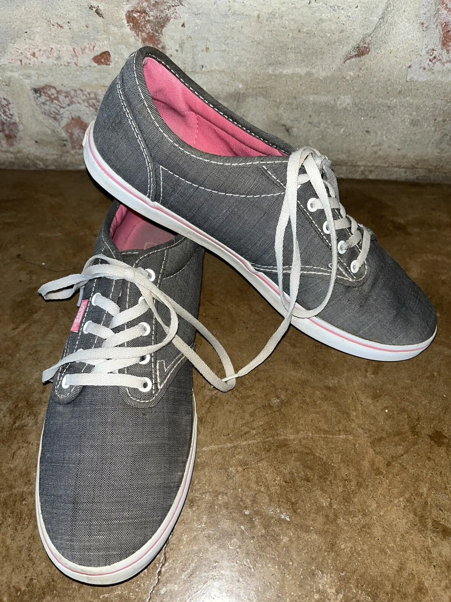 Womens grey shop and pink vans
