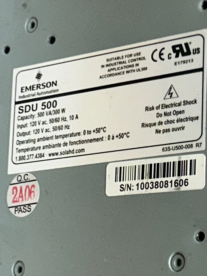 EMERSON SDU500 SolaHD UPS com cartão de relé_300W_BOA RETIRADA_*GARANTIA*_ENVIO RÁPIDO! - Imagem 4 de 4