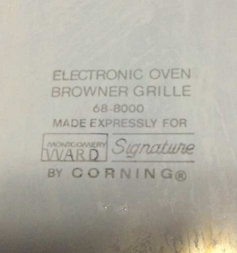 vintage CORNING casserole dish ● MONTGOMERY WARD ● ELECTRONIC OVEN BROWNING GRIL - Picture 2 of 9