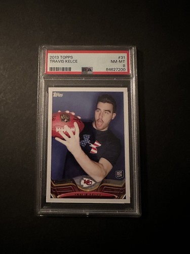TRAVIS KELCE 2013 TOPPS FOOTBALL ROOKIE BASE CHIEFS RC PSA 8