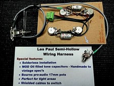 Solderless Les Paul Semi-Hollow Wiring Harness/Bourns Pro-audio 17mm Pots -Short