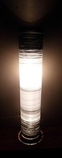 Unusual Hand Made Black White & Silver Cylinder Lamp Designer Bali Lamp 100cm