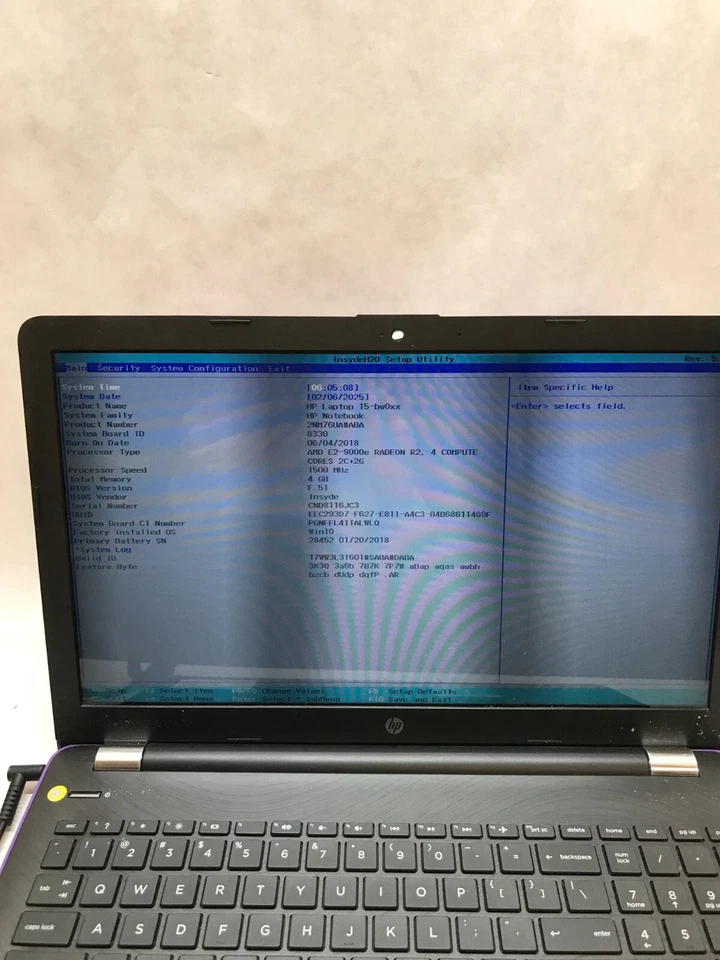 HP 15-bw003wm 15" Laptop AMD E2-9000e Radeon R2 1.5GHz 4GB RAM NO HDD NO OS - DW - Image 2 of 4