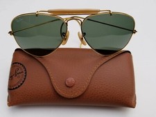 58 14mm Vintage B L Ray Ban Gold Plated Outdoorsman Aviator Sunglasses w/ Case