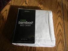 QUEEN SIZE BED SKIRT MADE BY ZEN BAMBOO 60 X 80 X 15 NEW WHITE