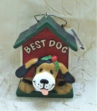 Best Dog In Dog House with Bobbing Head Resin Christmas Ornament Pet Holiday New