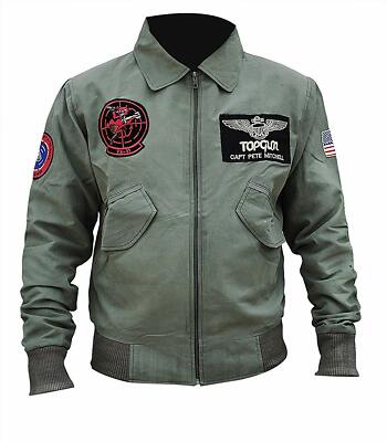Top Gun Mens Cotton Jacket Maverick Mitchell Flight Bomber Jet