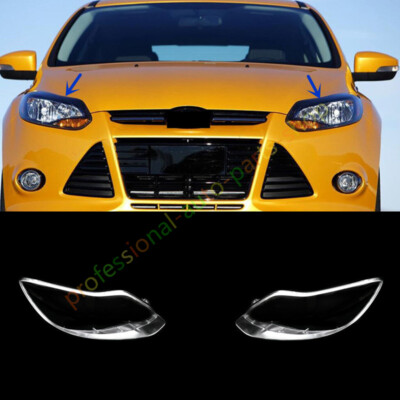 For Ford Focus 2012-2014 Both Side Headlight Clear Lens Cover Replace 