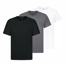 1,3 & 5 Pack Mens T Shirts 100% Cotton Plain Short Sleeve Tee  T-Shirt Tops Bulk